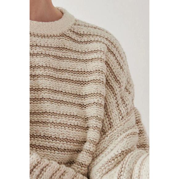NEW WOL HIDE textured pullover sweater in bone - Picture 3 of 6